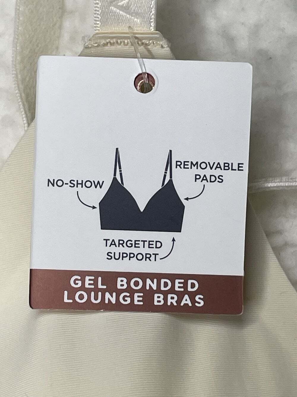 New Danskin Gel Bonded Lounge Bra Removable Pads No-Show Beige XL(36D-40B) NWT - Picture 16 of 16
